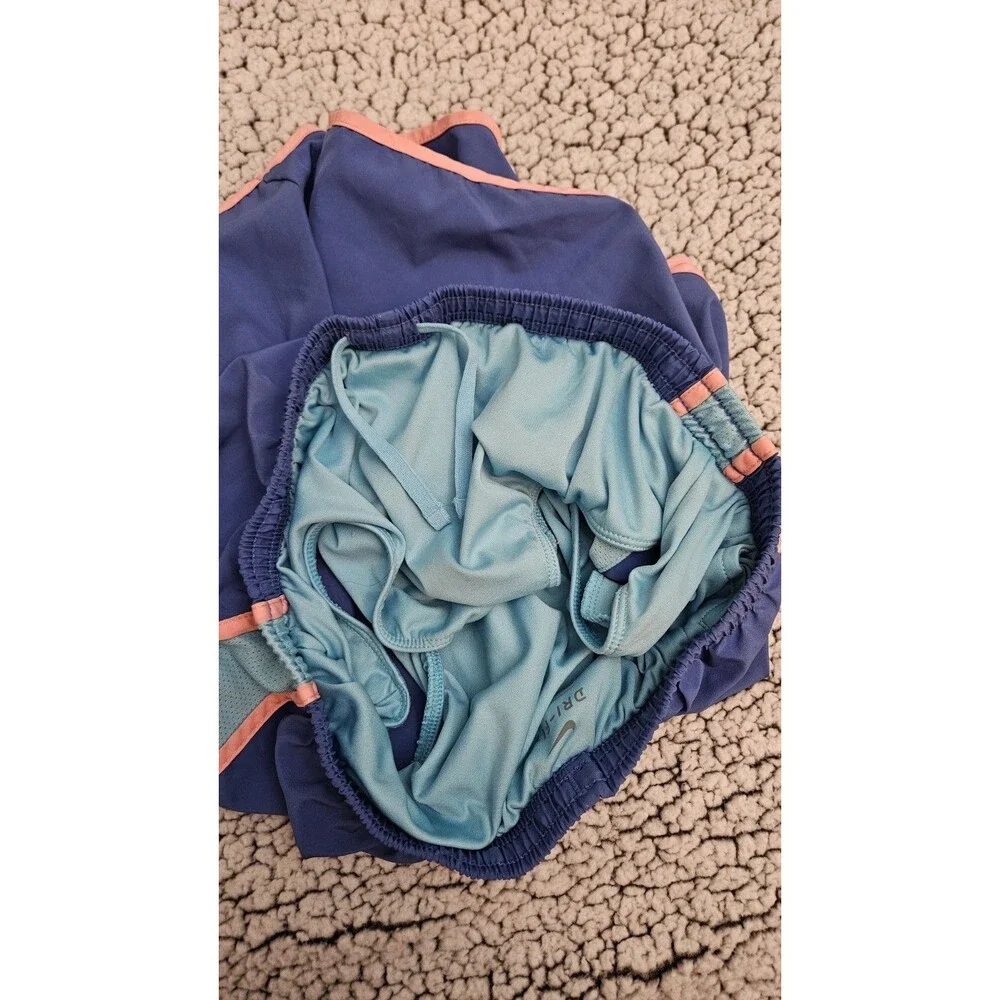 Nike Girls XL Blue Pink Dri-FIT Tempo Running Athletic Shorts Mesh Trim Built-In
